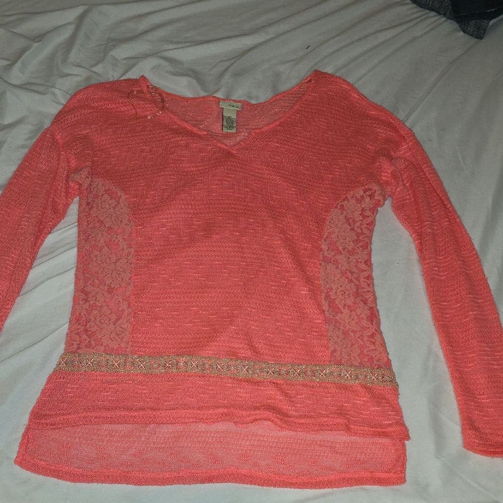Pink Asymmetrical Embellished Blouse